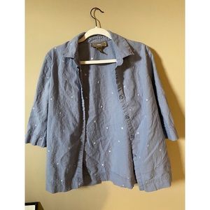 Chambray Button Down blue Jean material top